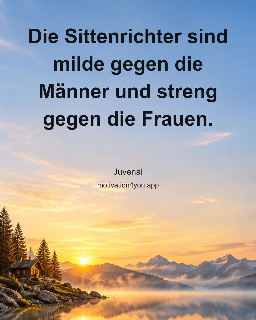 Die Sittenrichter sind milde gegen die Männer und streng gegen die Frauen.