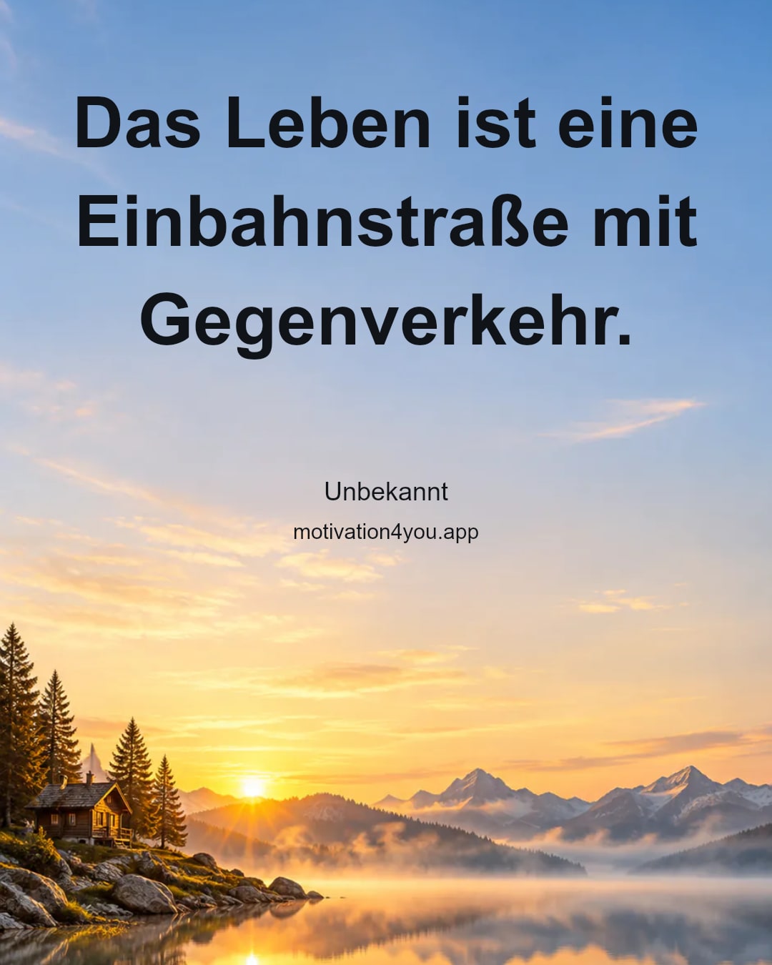 Das Leben ist eine Einbahnstraße mit Gegenverkehr.