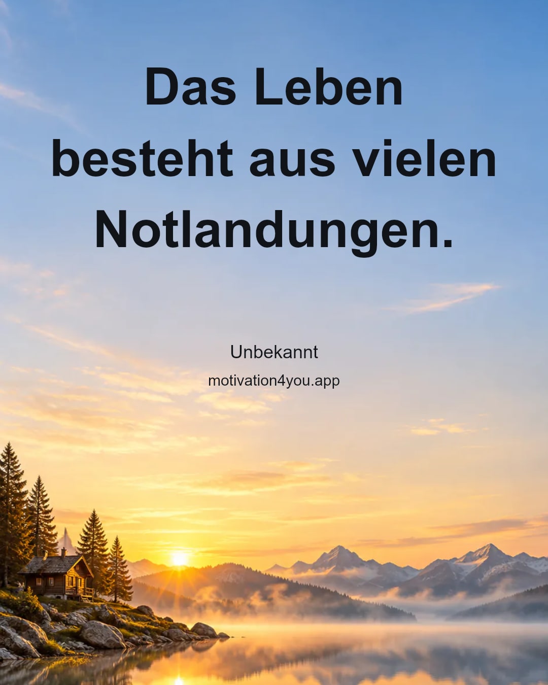 Das Leben besteht aus vielen Notlandungen.