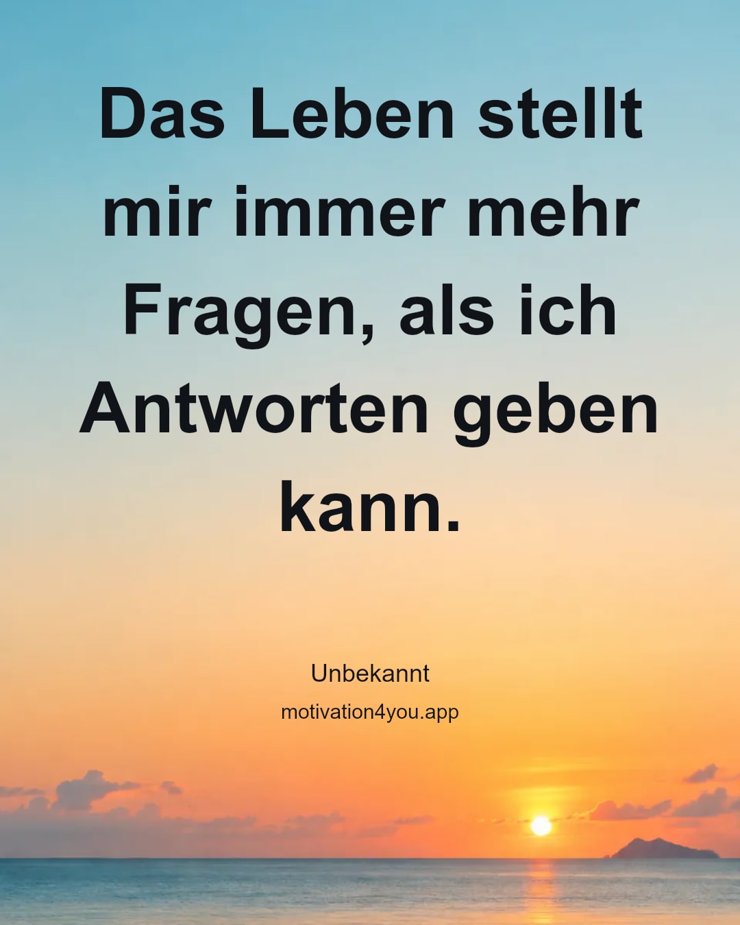 Das Leben stellt mir immer mehr Fragen, als ich Antworten geben kann.