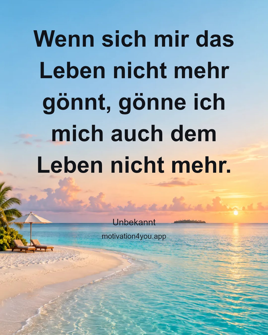 Wenn sich mir das Leben nicht mehr gönnt, gönne ich mich auch dem Leben nicht mehr.