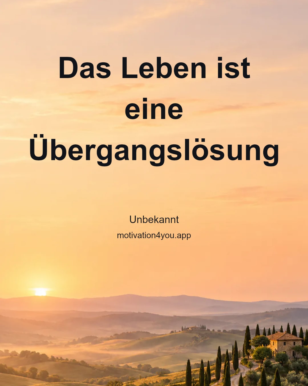 Das Leben ist eine Übergangslösung