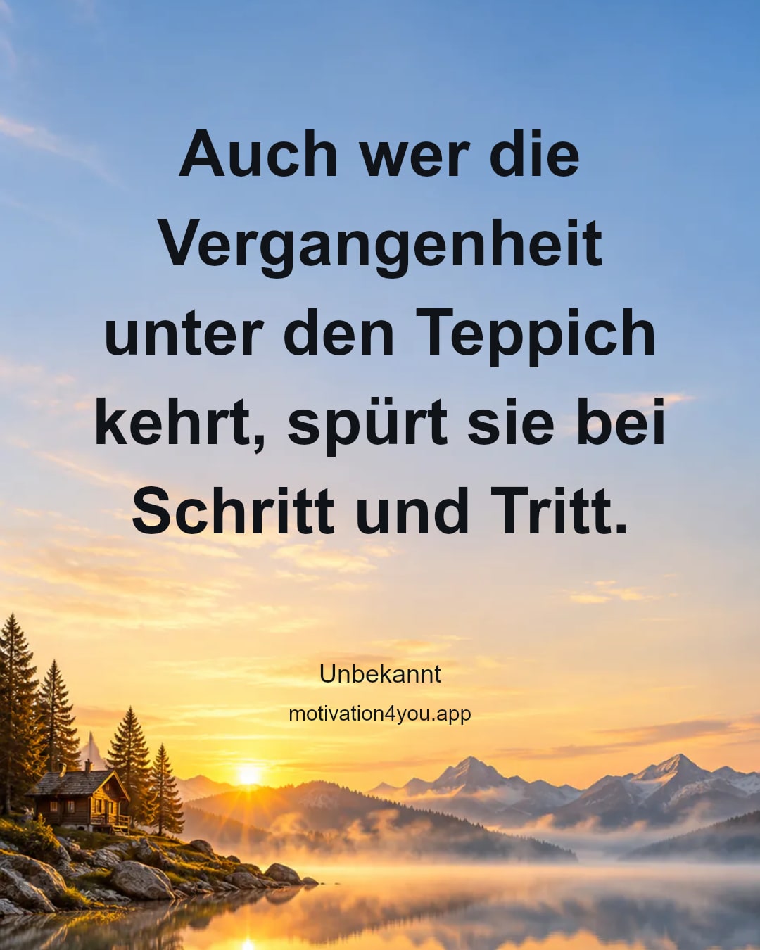 Auch wer die Vergangenheit unter den Teppich kehrt, spürt sie bei Schritt und Tritt.