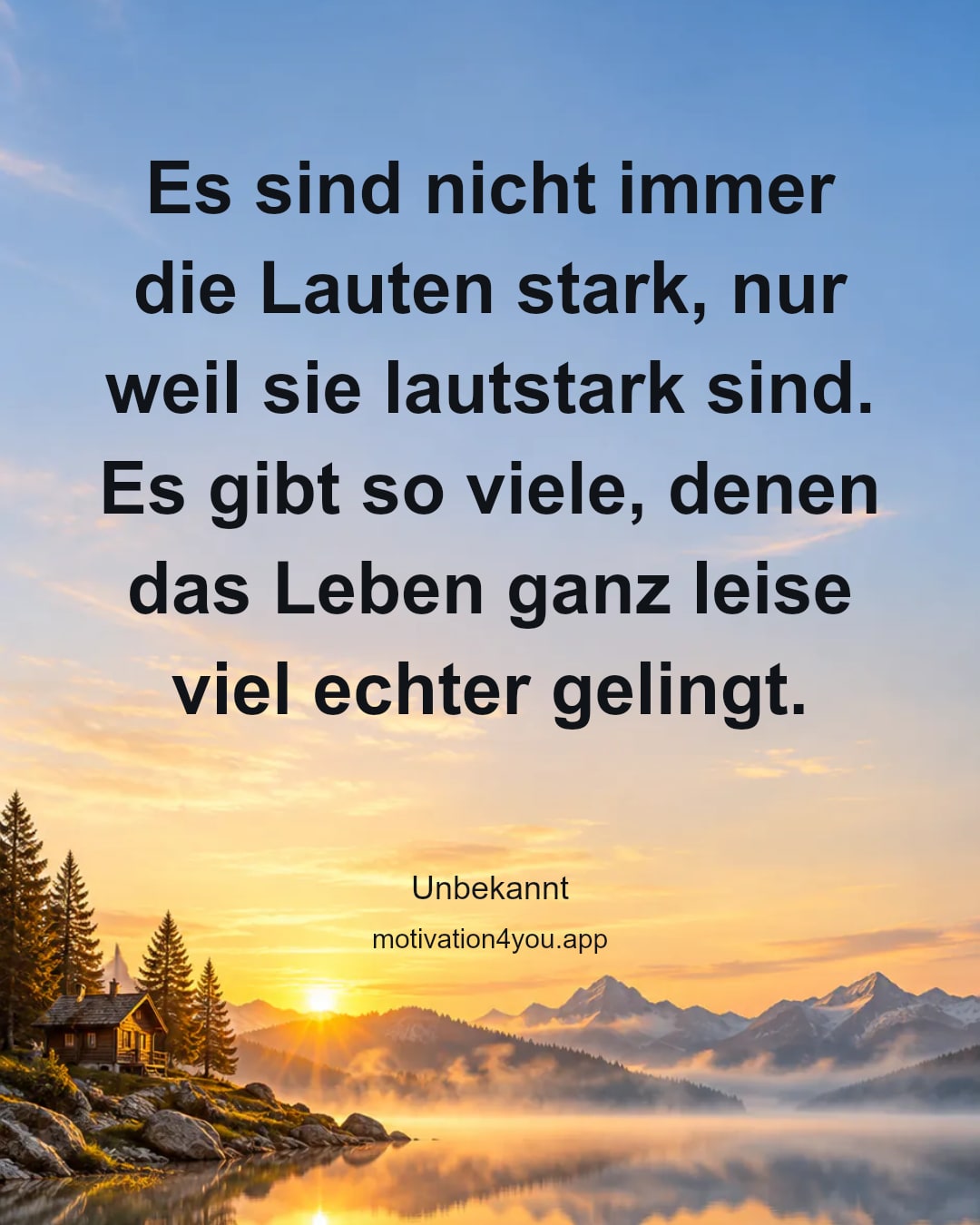 Es sind nicht immer die Lauten stark, nur weil sie lautstark sind. Es gibt so viele, denen das Leben ganz leise viel echter gelingt.