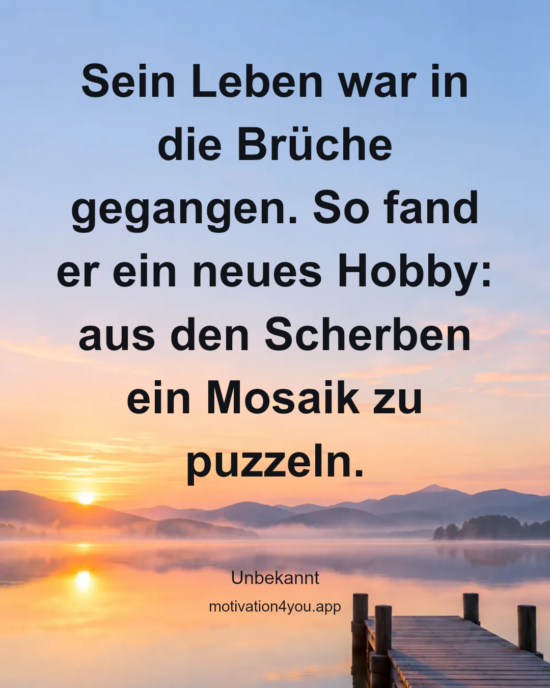 Sein Leben war in die Brüche gegangen. So fand er ein neues Hobby: aus den Scherben ein Mosaik zu puzzeln.