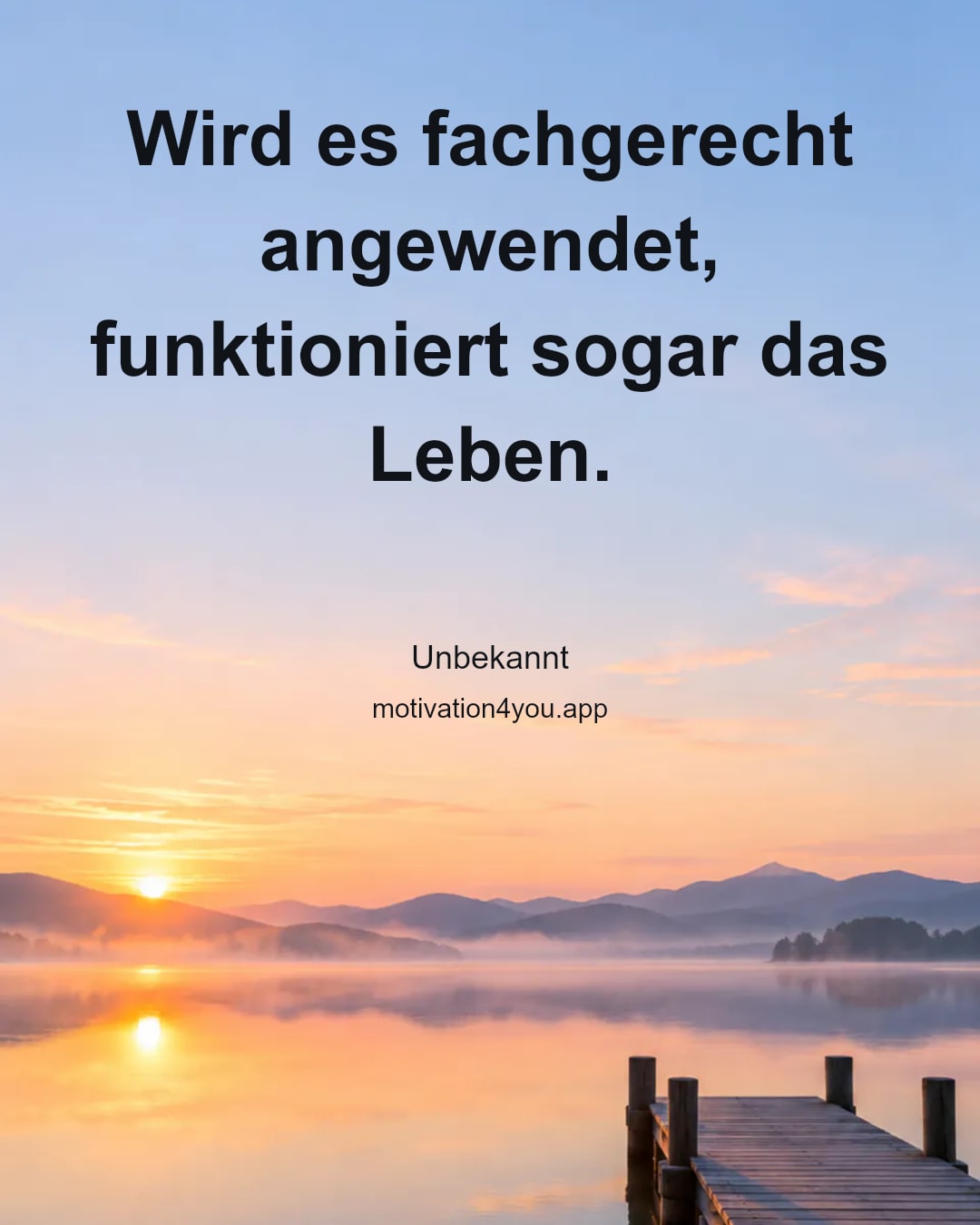 Wird es fachgerecht angewendet,
funktioniert sogar das Leben.