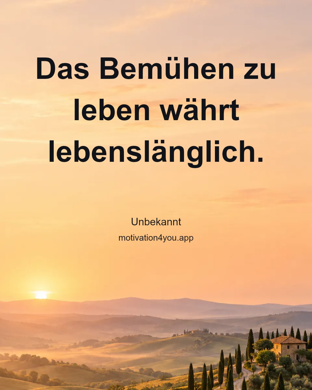 Das Bemühen zu leben währt lebenslänglich.
