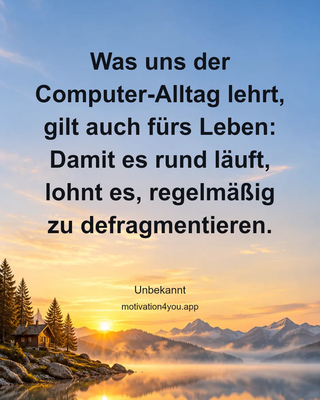 Was uns der Computer-Alltag lehrt, gilt auch fürs Leben: Damit es rund läuft, lohnt es, regelmäßig zu defragmentieren.
