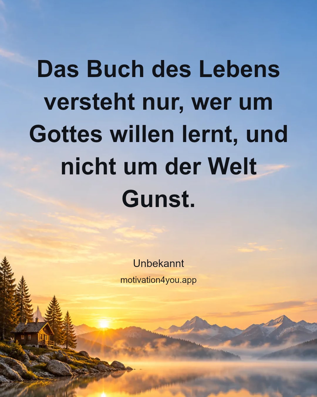 Das Buch des Lebens versteht nur, wer um Gottes willen lernt, und nicht um der Welt Gunst.