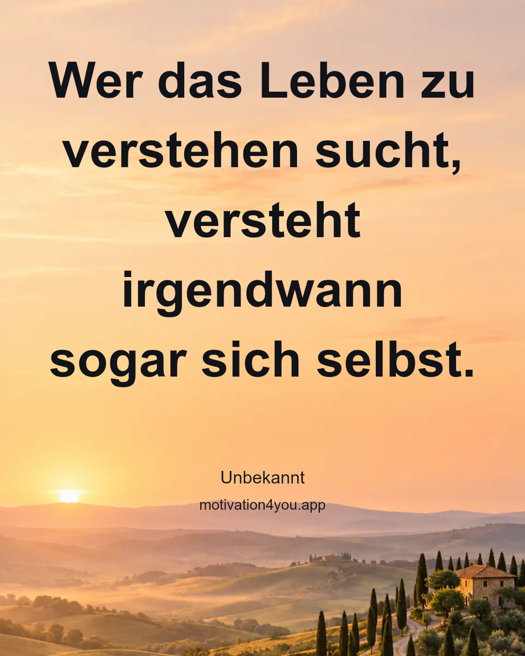 Wer das Leben zu verstehen sucht, versteht irgendwann sogar sich selbst.