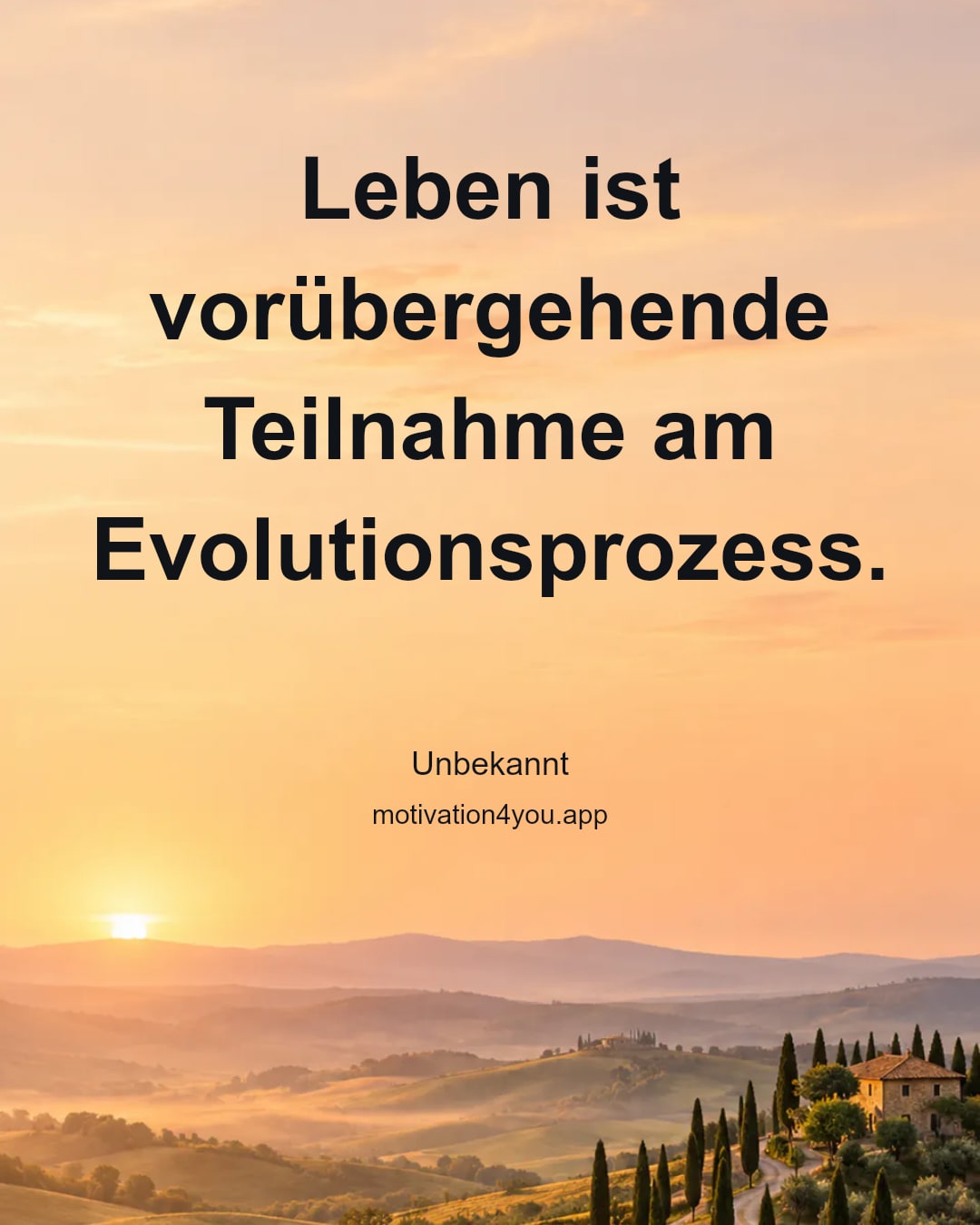 Leben ist vorübergehende Teilnahme am Evolutionsprozess.