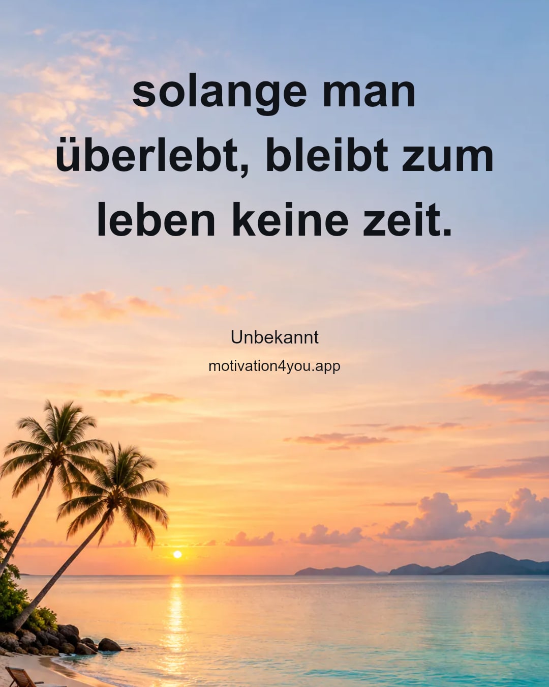solange man überlebt, bleibt zum leben keine zeit.