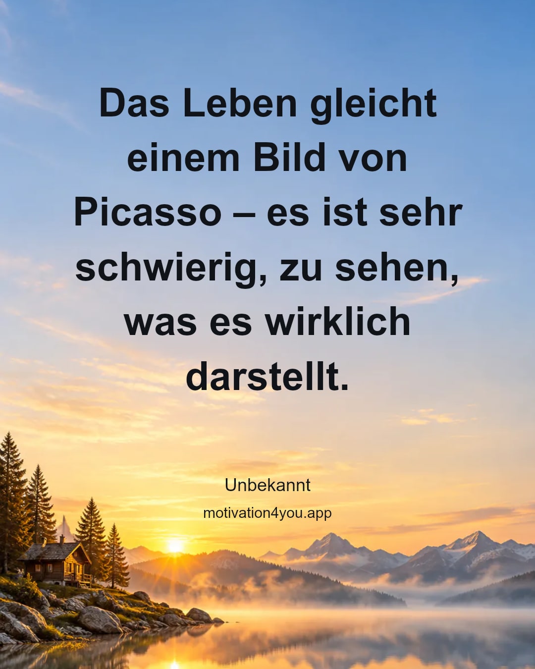 Das Leben gleicht einem Bild von Picasso – es ist sehr schwierig, zu sehen, was es wirklich darstellt.