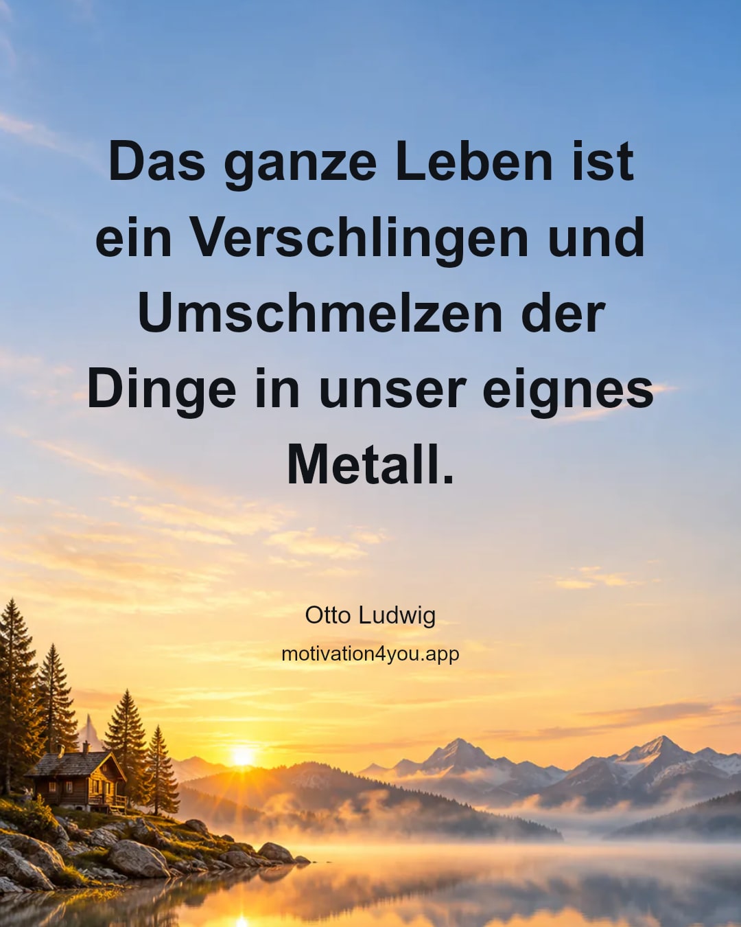 Das ganze Leben ist ein Verschlingen und
Umschmelzen der Dinge in unser eignes Metall.