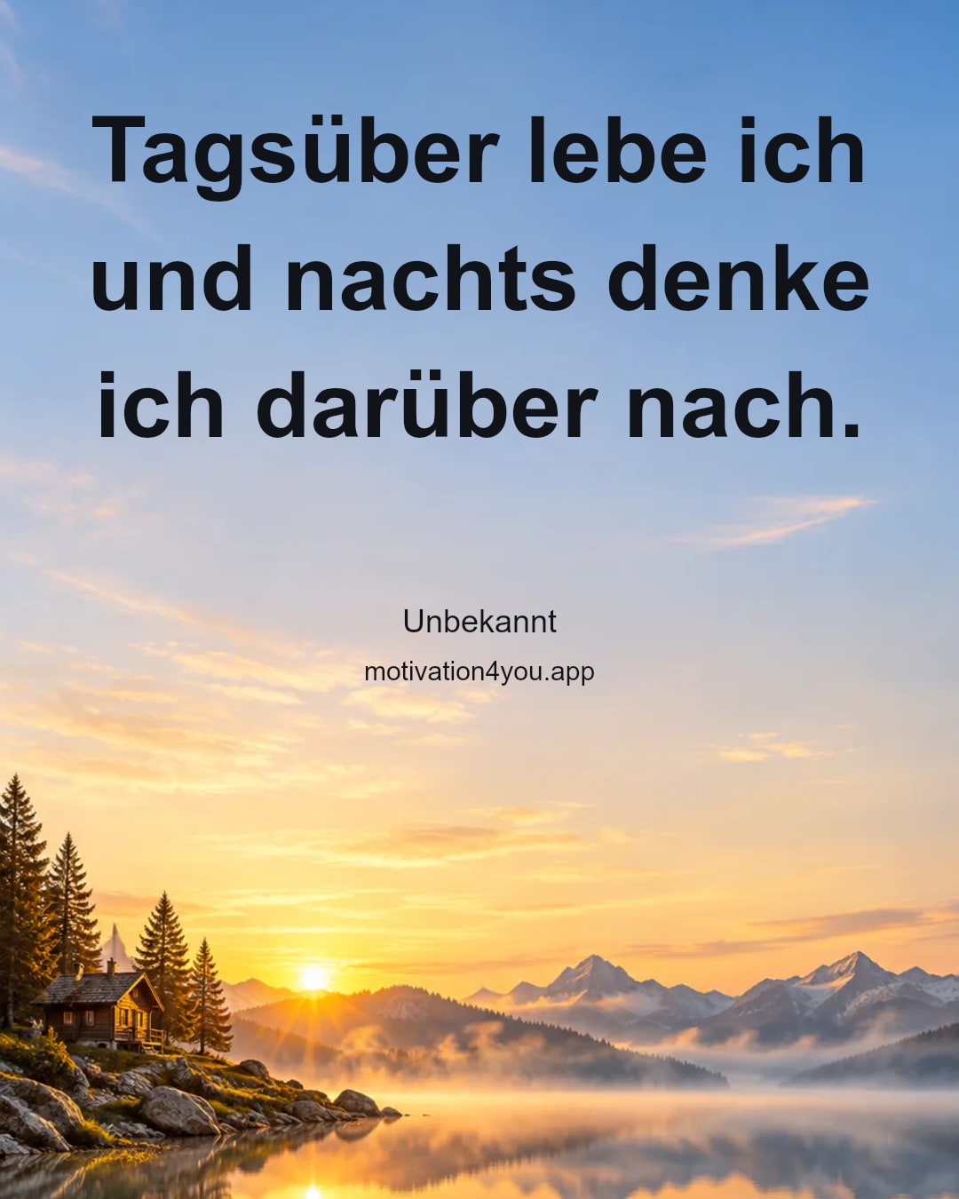 Tagsüber lebe ich und nachts denke ich darüber nach.