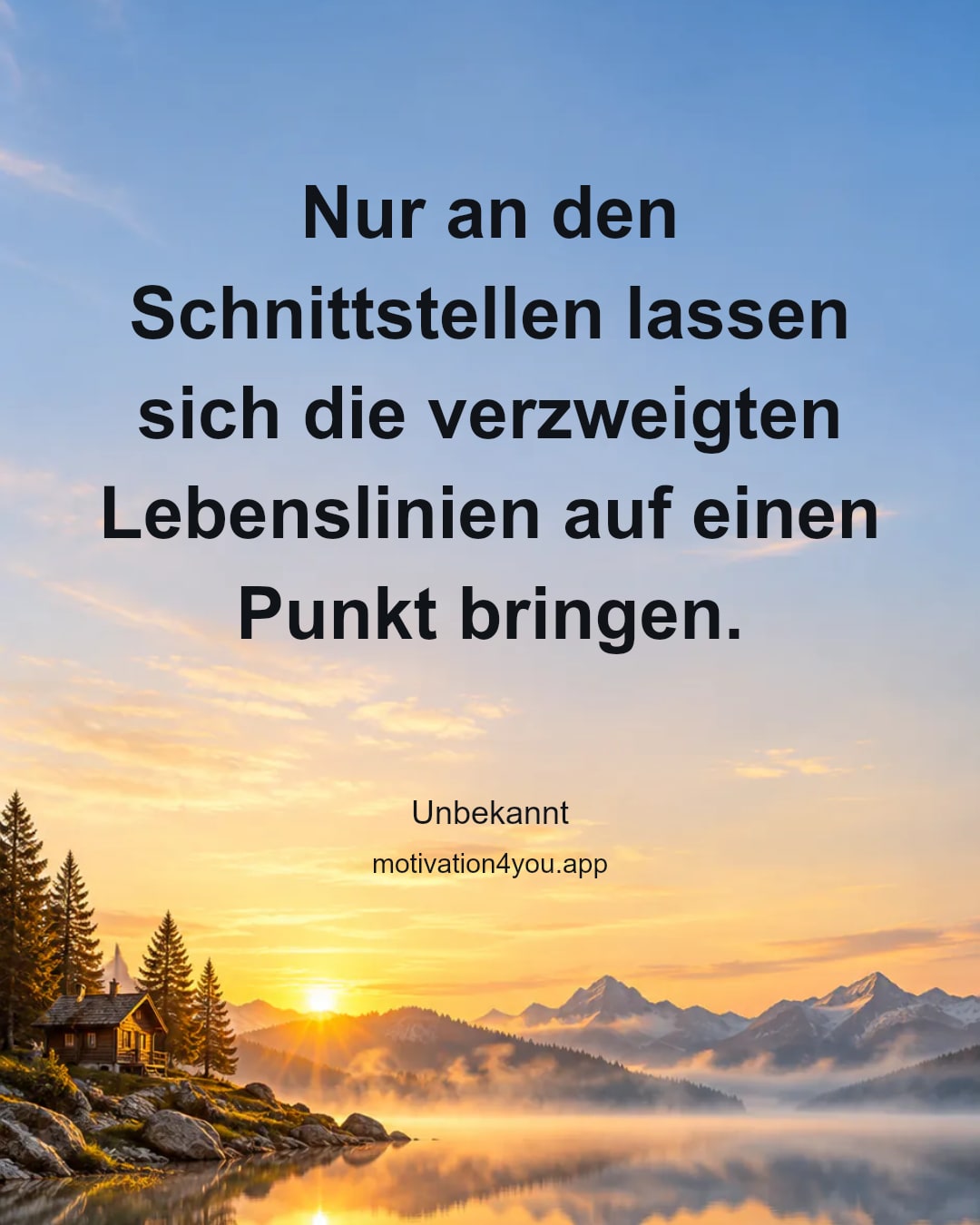 Nur an den Schnittstellen lassen sich die verzweigten Lebenslinien auf einen Punkt bringen.
