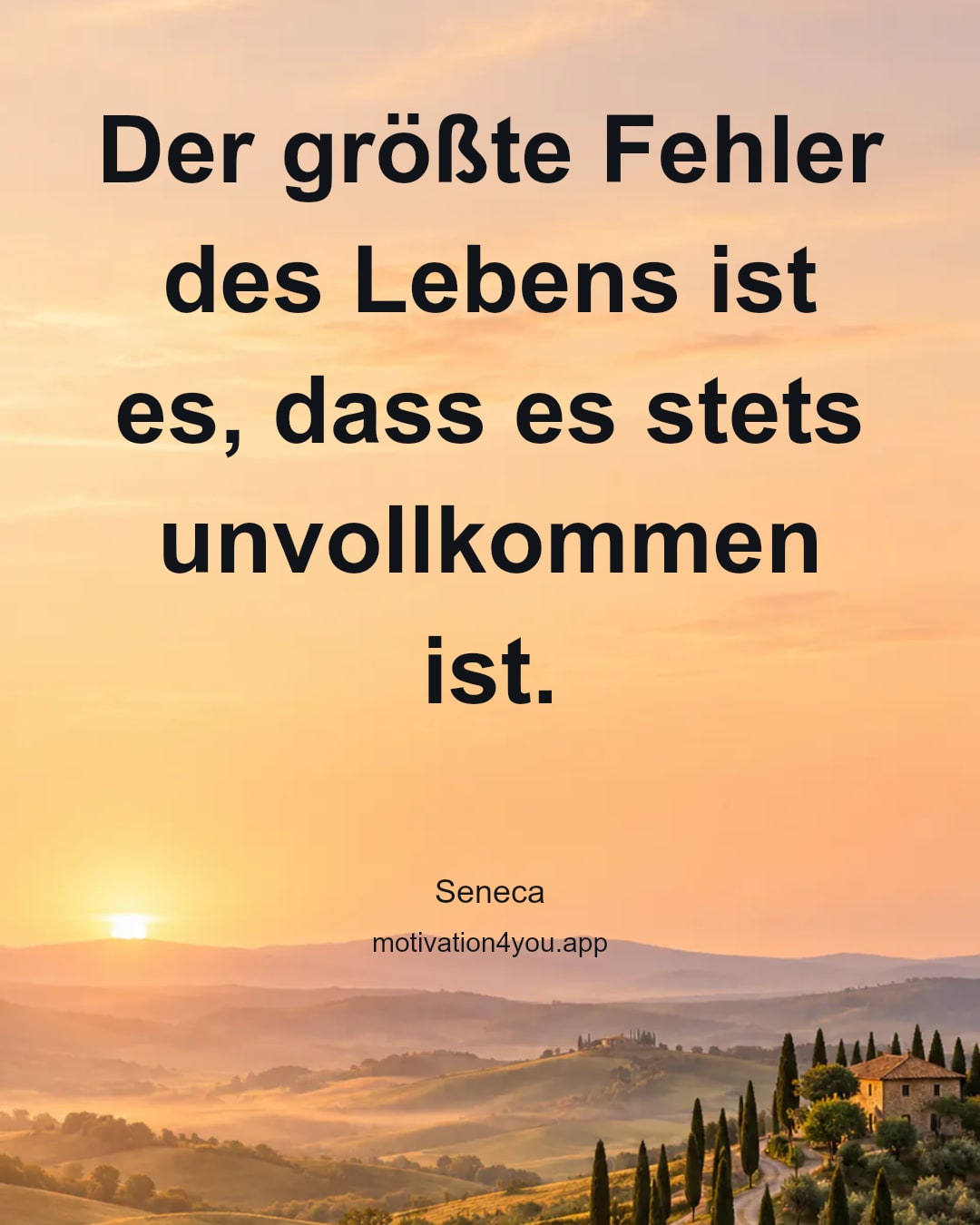 Der größte Fehler des Lebens ist es, dass es stets unvollkommen ist.