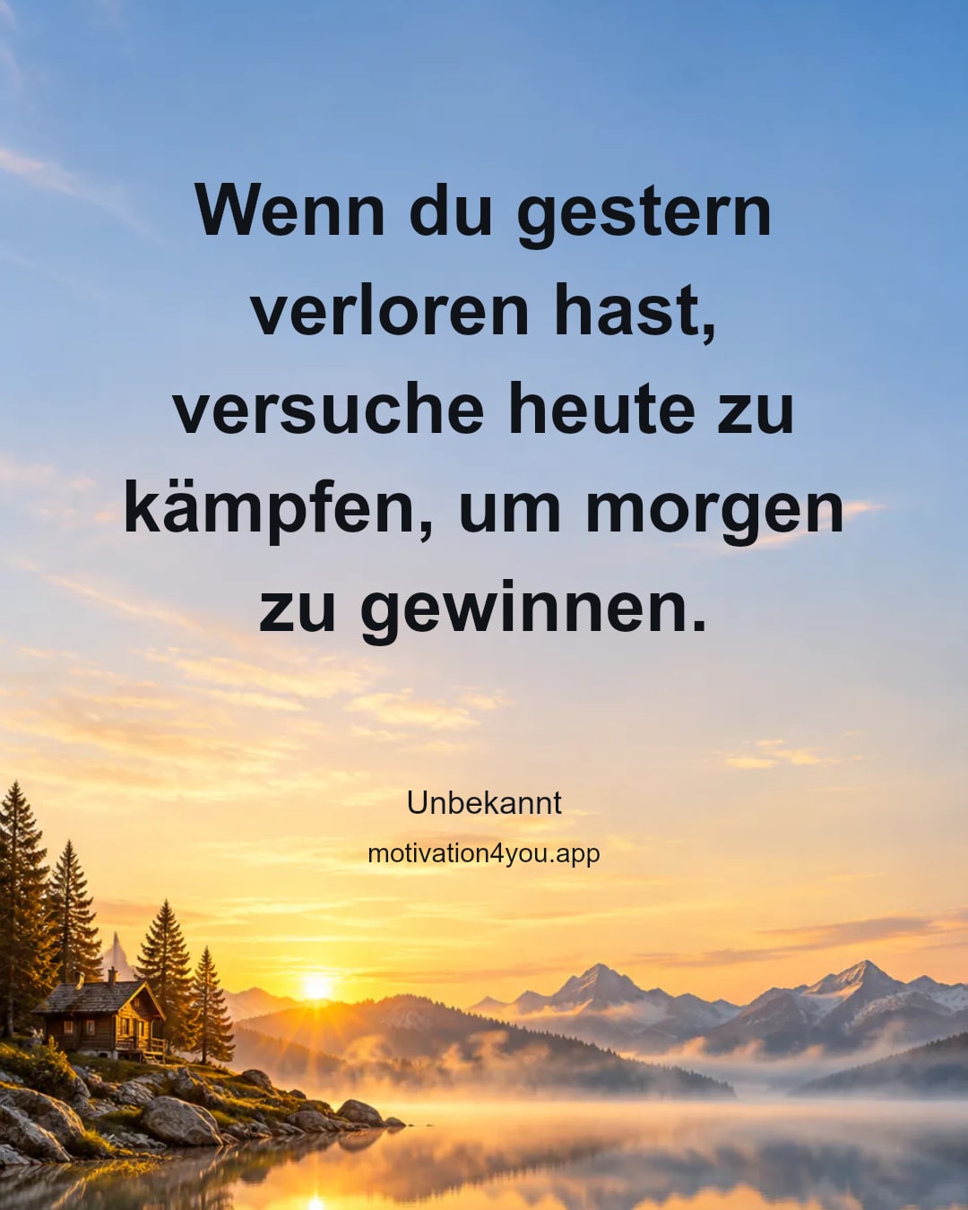 Wenn du gestern verloren hast, versuche heute zu kämpfen, um morgen zu gewinnen.