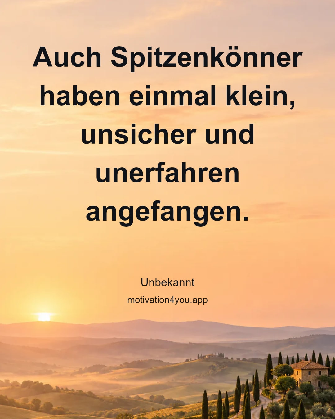 Auch Spitzenkönner haben einmal klein, unsicher und unerfahren angefangen.