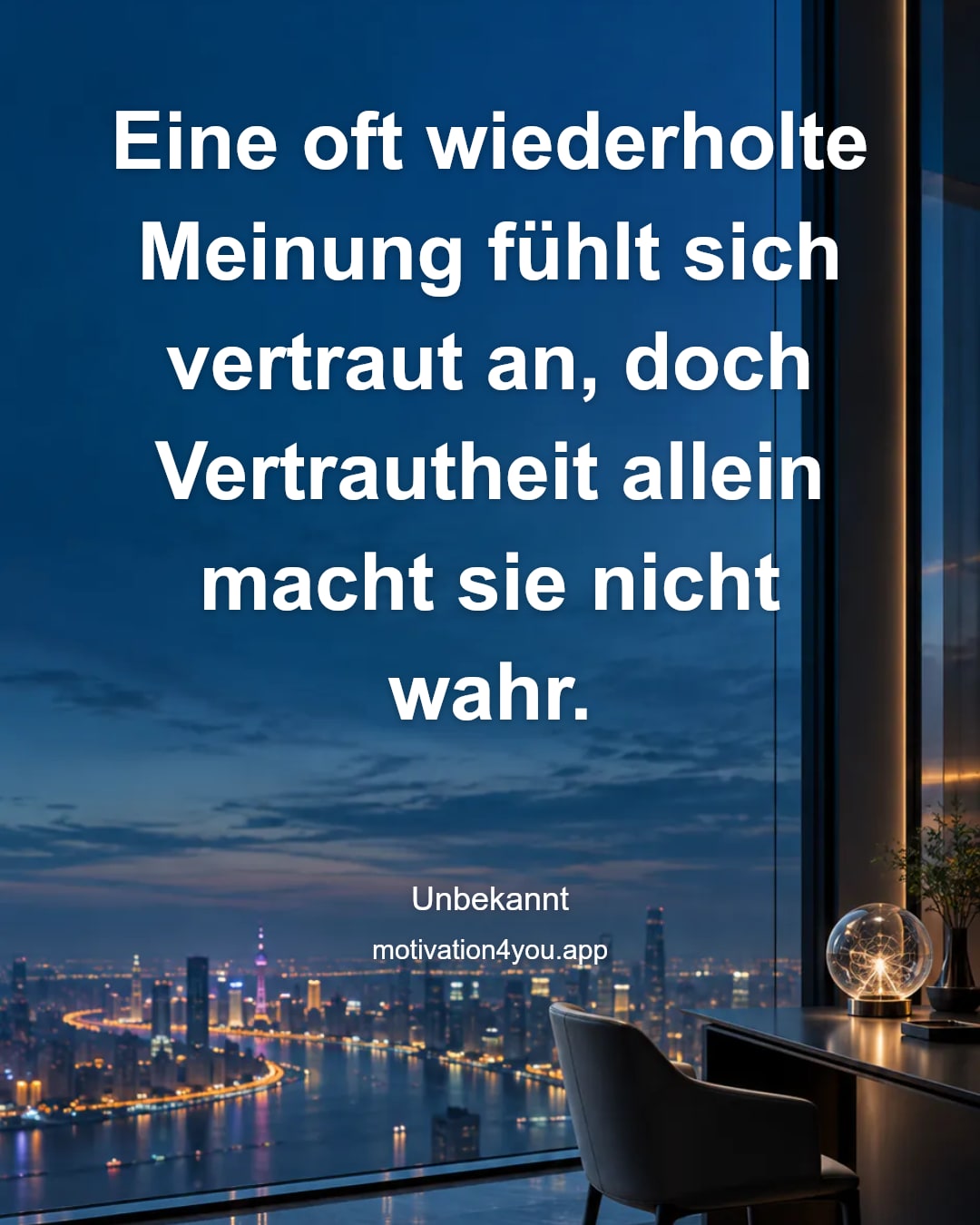 Eine oft wiederholte Meinung fühlt sich vertraut an, doch Vertrautheit allein macht sie nicht wahr.