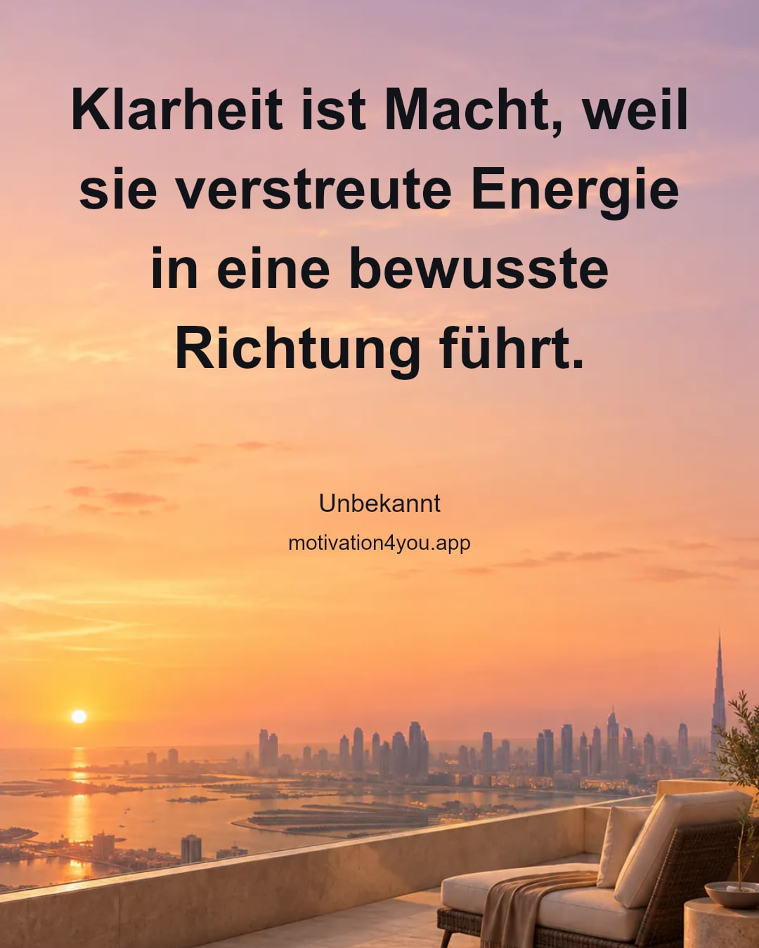 Klarheit ist Macht, weil sie verstreute Energie in eine bewusste Richtung führt.