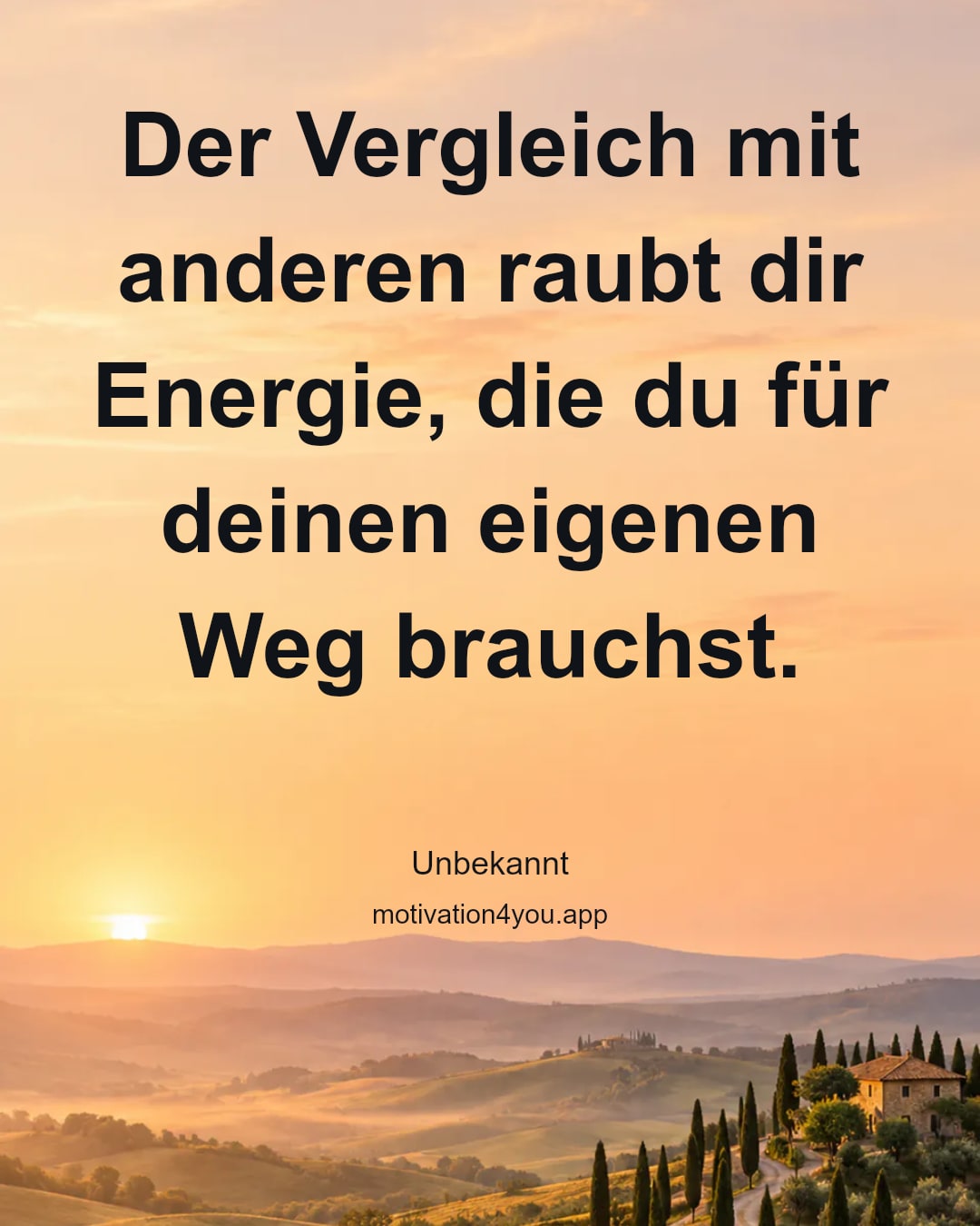 Der Vergleich mit anderen raubt dir Energie, die du für deinen eigenen Weg brauchst.