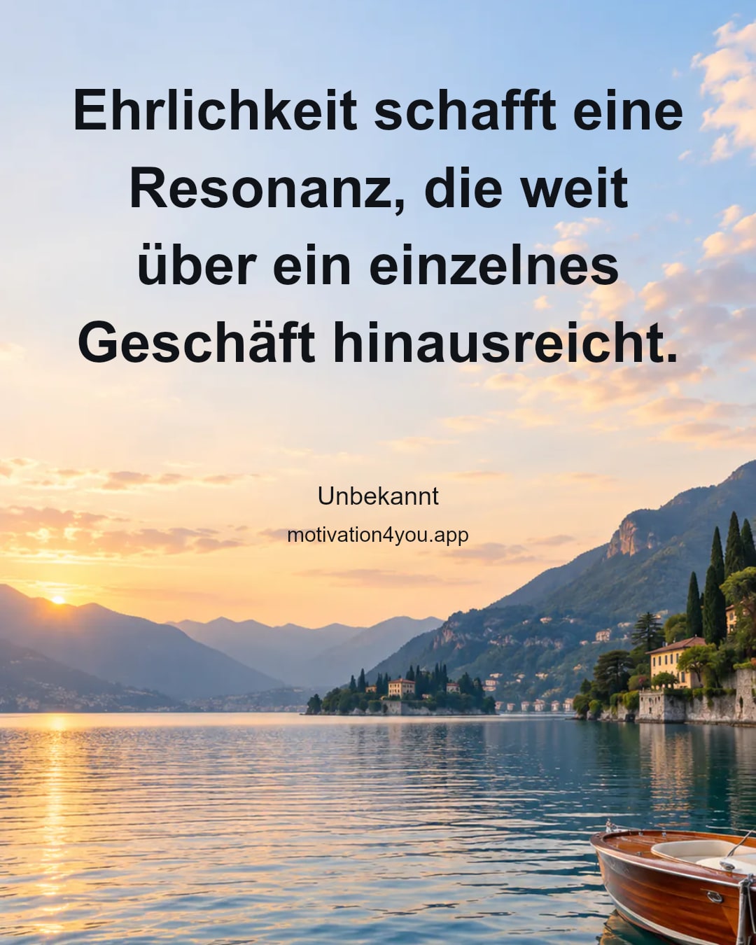 Ehrlichkeit schafft eine Resonanz, die weit über ein einzelnes Geschäft hinausreicht.