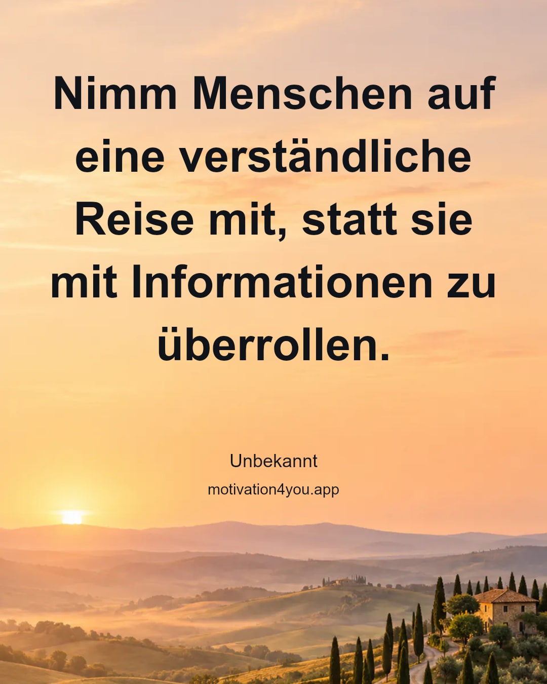 Nimm Menschen auf eine verständliche Reise mit, statt sie mit Informationen zu überrollen.