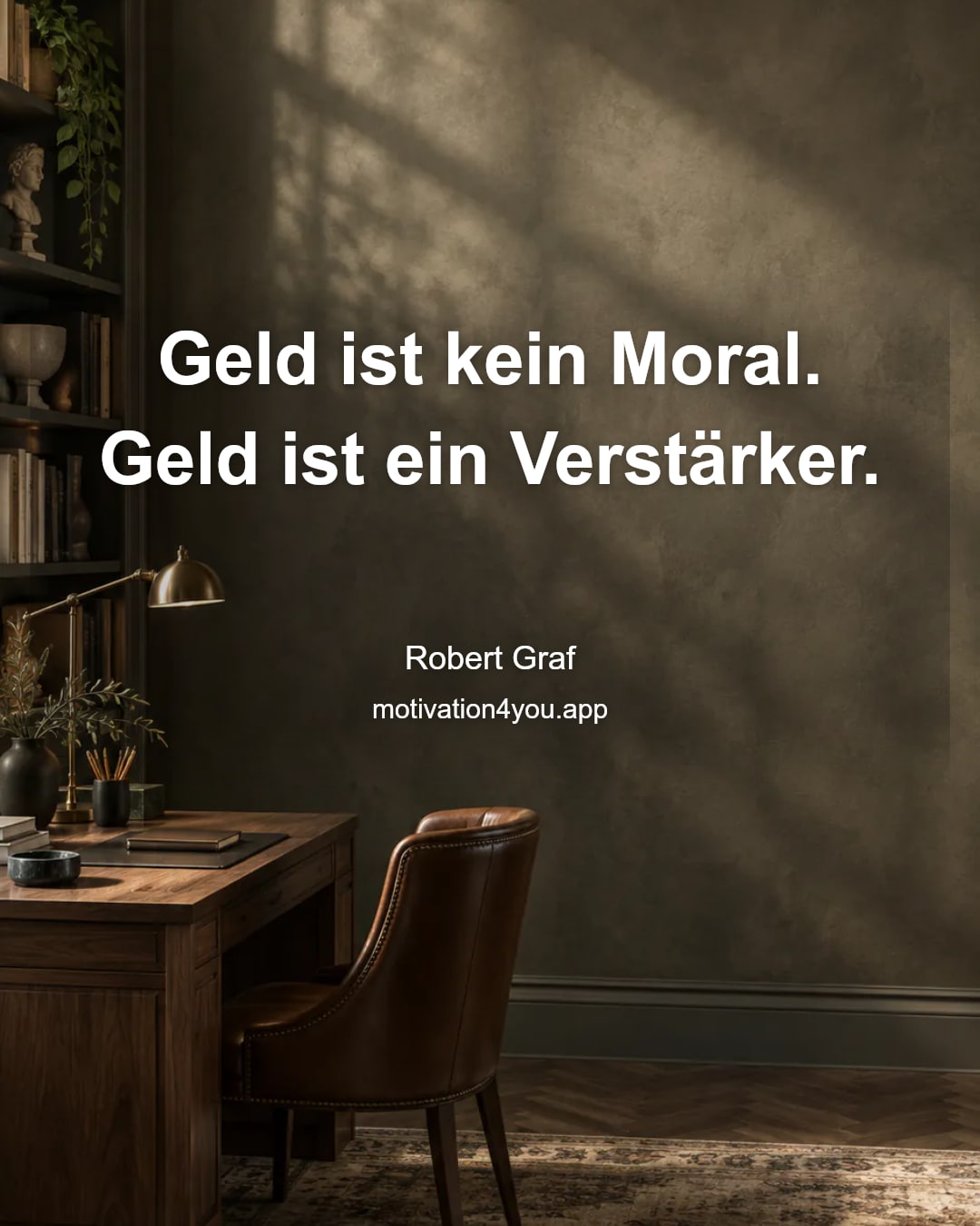 Geld ist kein Moral. Geld ist ein Verstärker.