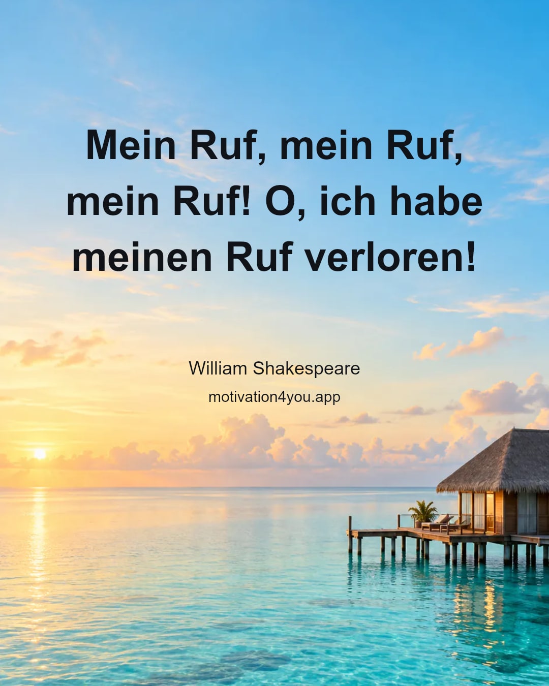 Mein Ruf, mein Ruf, mein Ruf! O, ich habe meinen Ruf verloren!