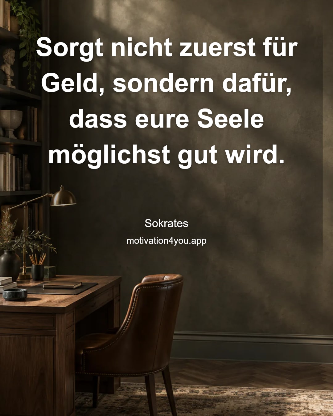 Sorgt nicht zuerst für Geld, sondern dafür, dass eure Seele möglichst gut wird.