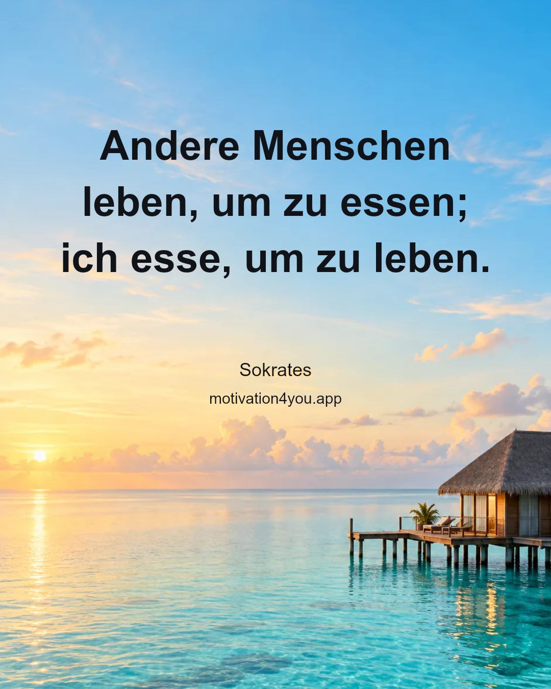 Andere Menschen leben, um zu essen; ich esse, um zu leben.