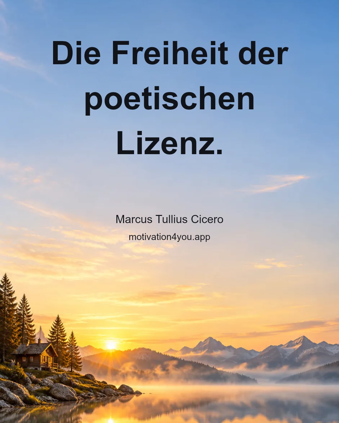 Die Freiheit der poetischen Lizenz.