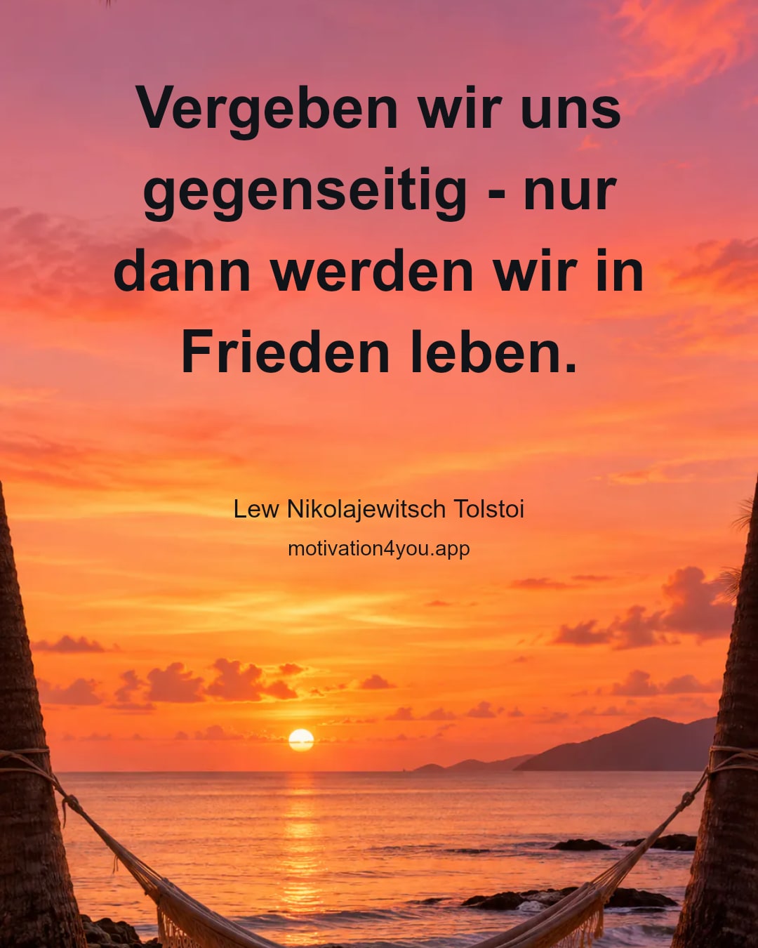 Vergeben wir uns gegenseitig - nur dann werden wir in Frieden leben.