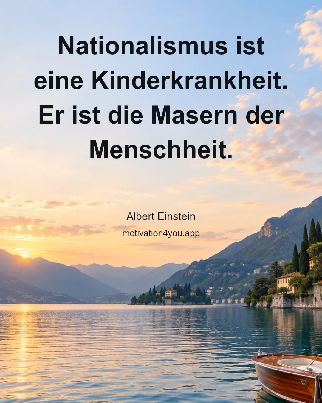 Nationalismus ist eine Kinderkrankheit. Er ist die Masern der Menschheit.
