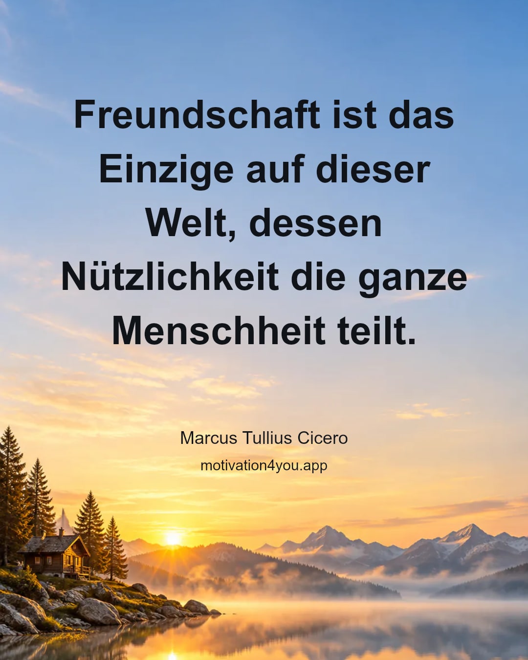 Freundschaft ist das Einzige auf dieser Welt, dessen Nützlichkeit die ganze Menschheit teilt.