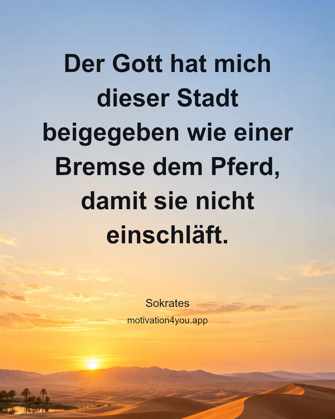 Der Gott hat mich dieser Stadt beigegeben wie einer Bremse dem Pferd, damit sie nicht einschläft.