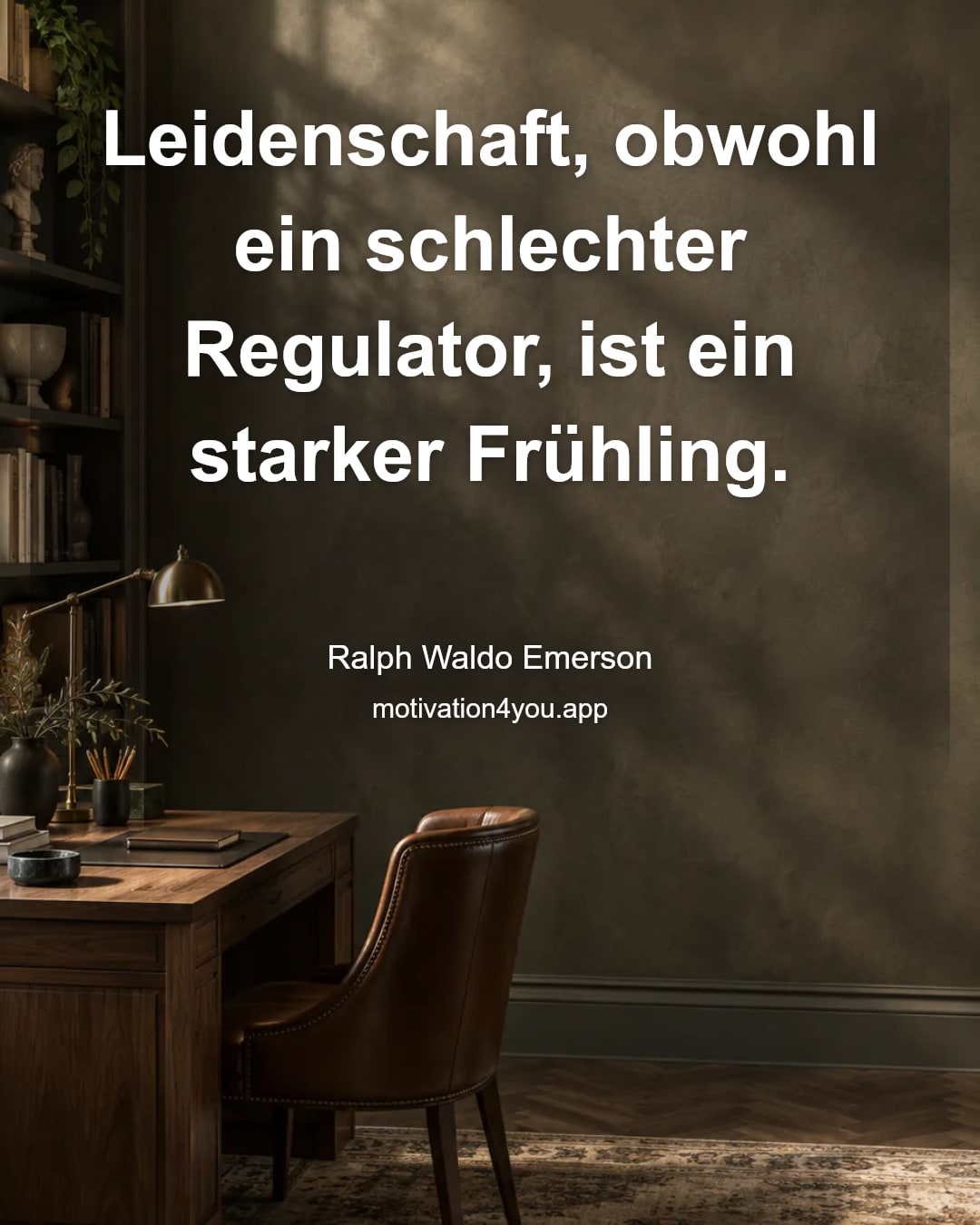 Leidenschaft, obwohl ein schlechter Regulator, ist ein starker Frühling.