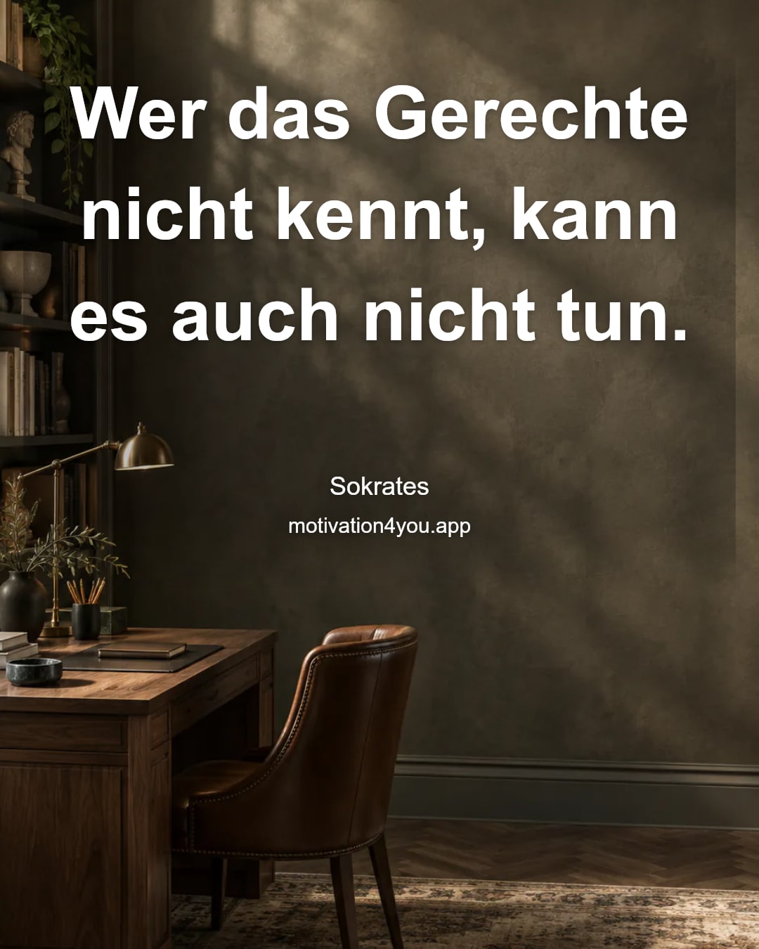 Wer das Gerechte nicht kennt, kann es auch nicht tun.