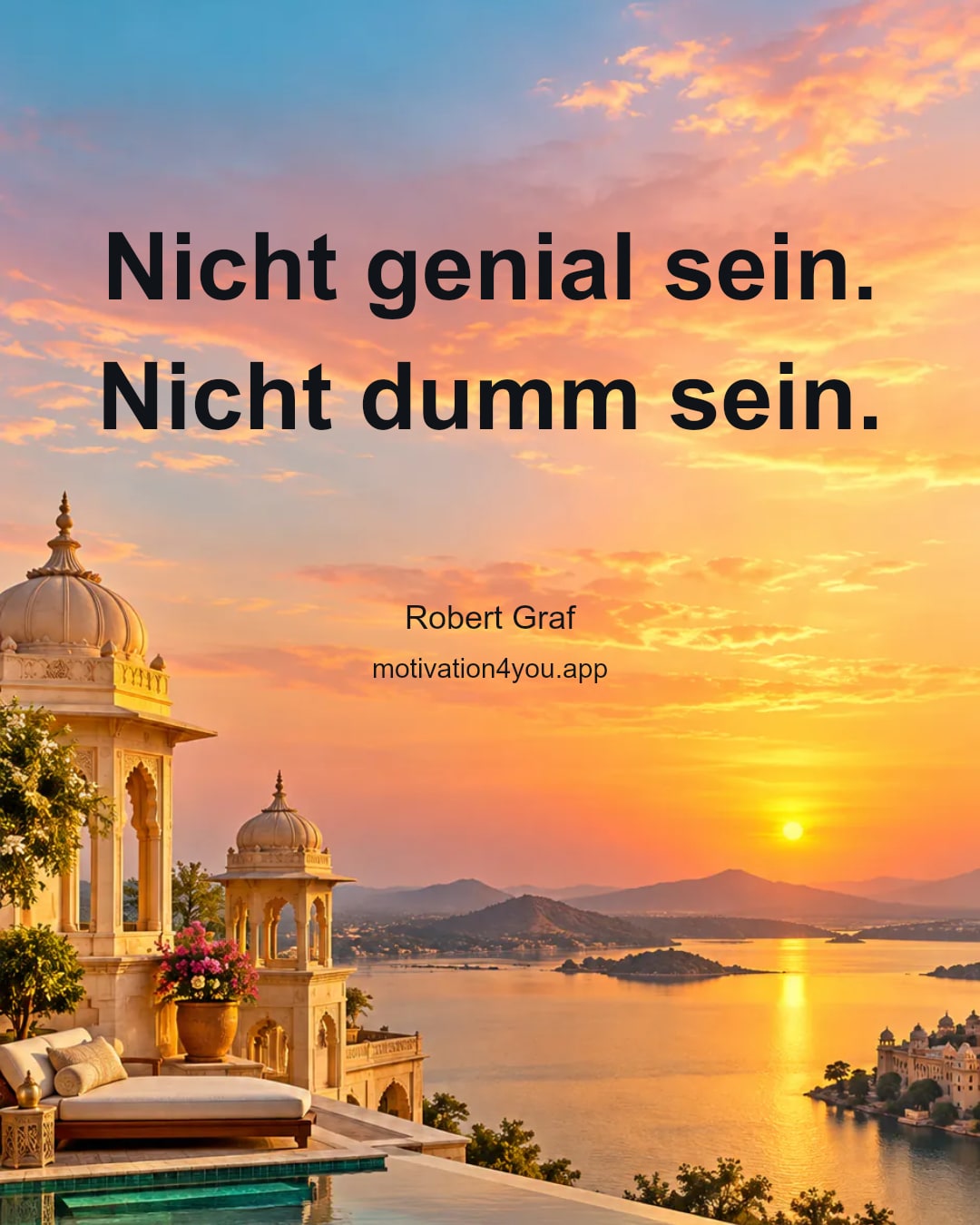 Nicht genial sein. Nicht dumm sein.