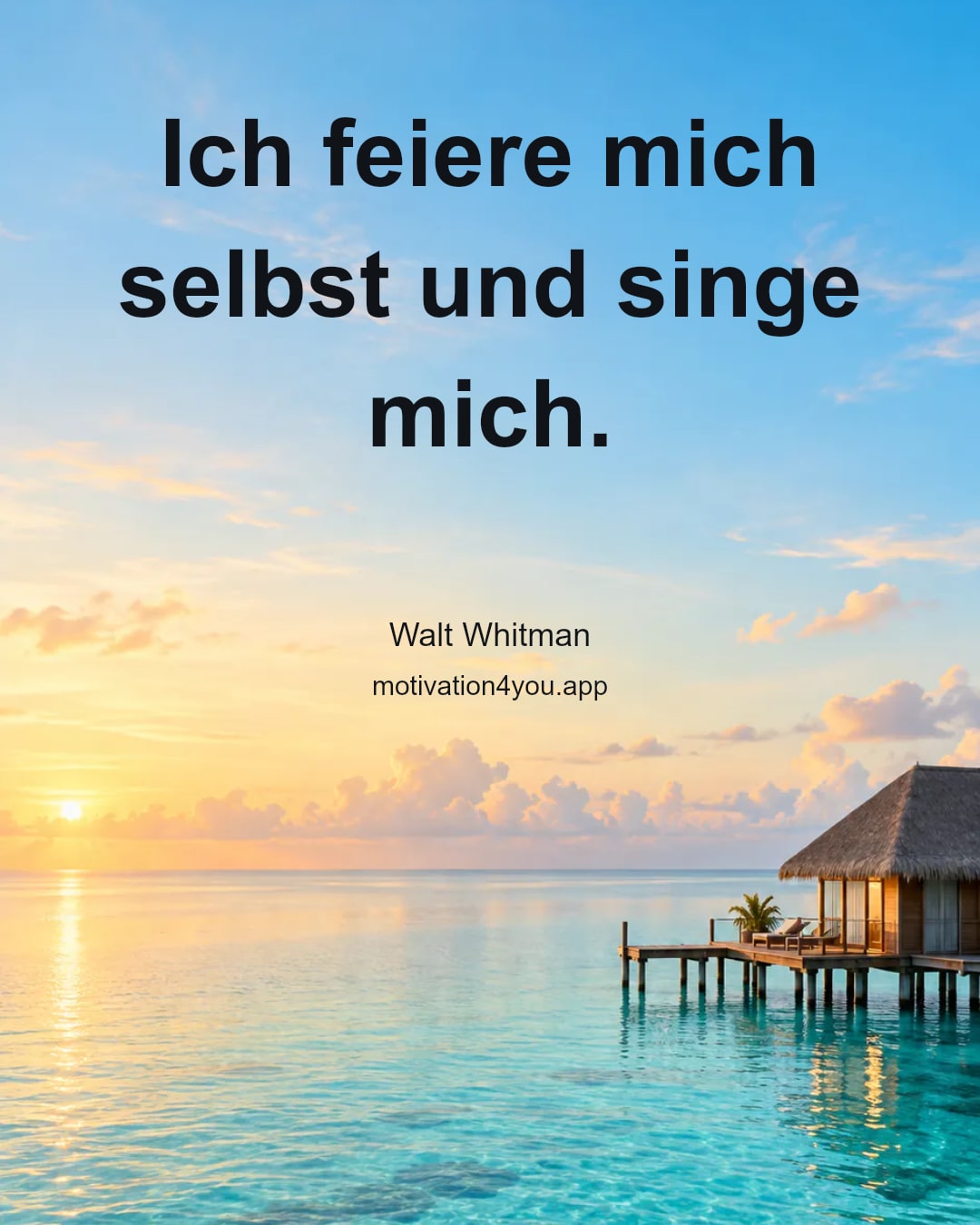 Ich feiere mich selbst und singe mich.