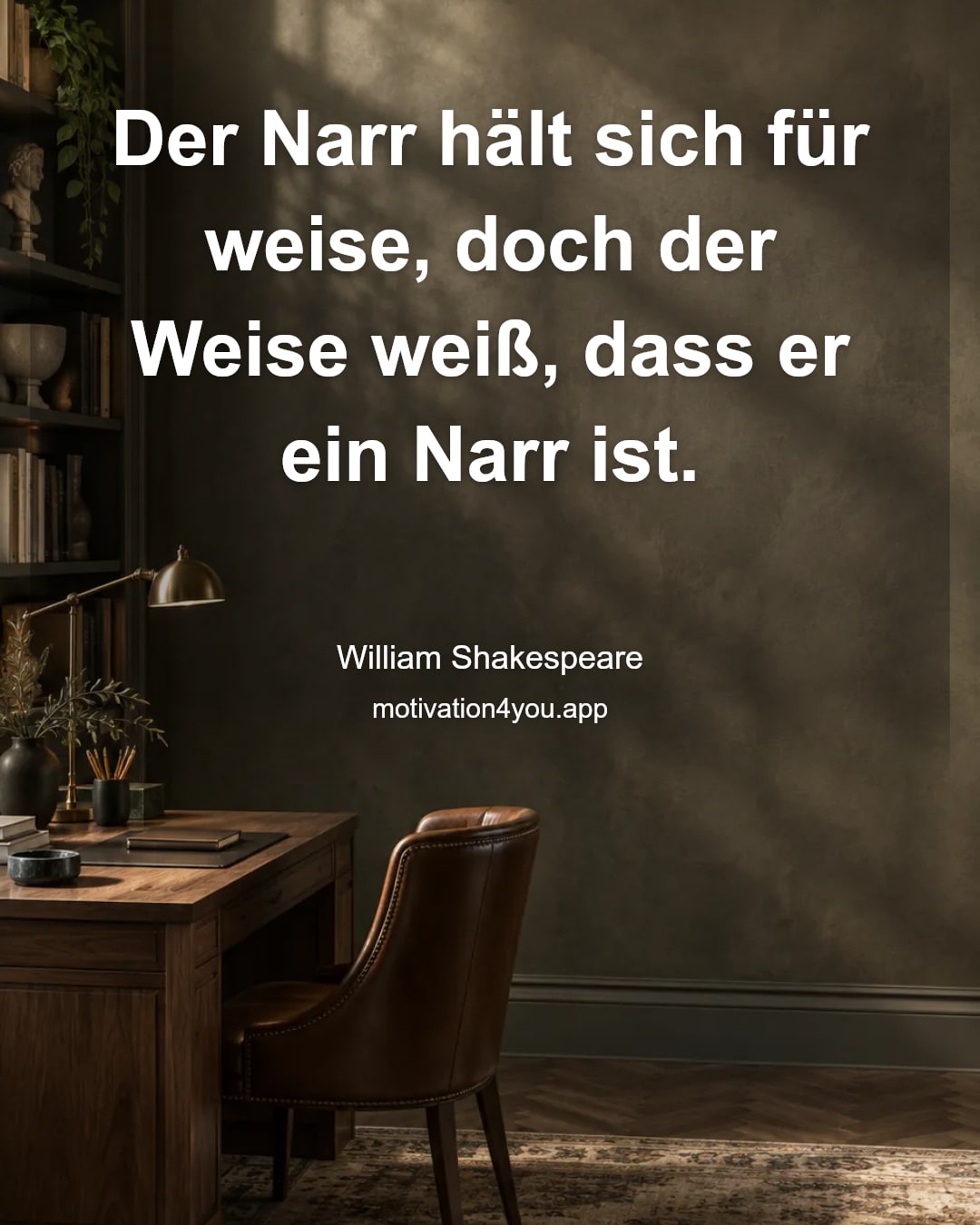 Der Narr hält sich für weise, doch der Weise weiß, dass er ein Narr ist.