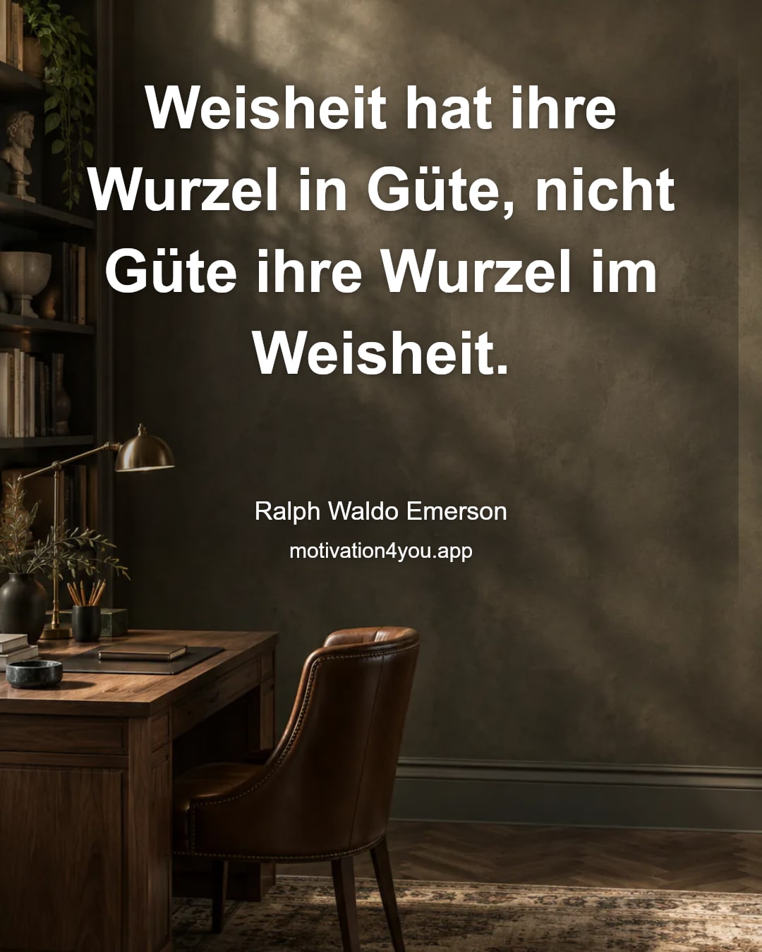 Weisheit hat ihre Wurzel in Güte, nicht Güte ihre Wurzel im Weisheit.