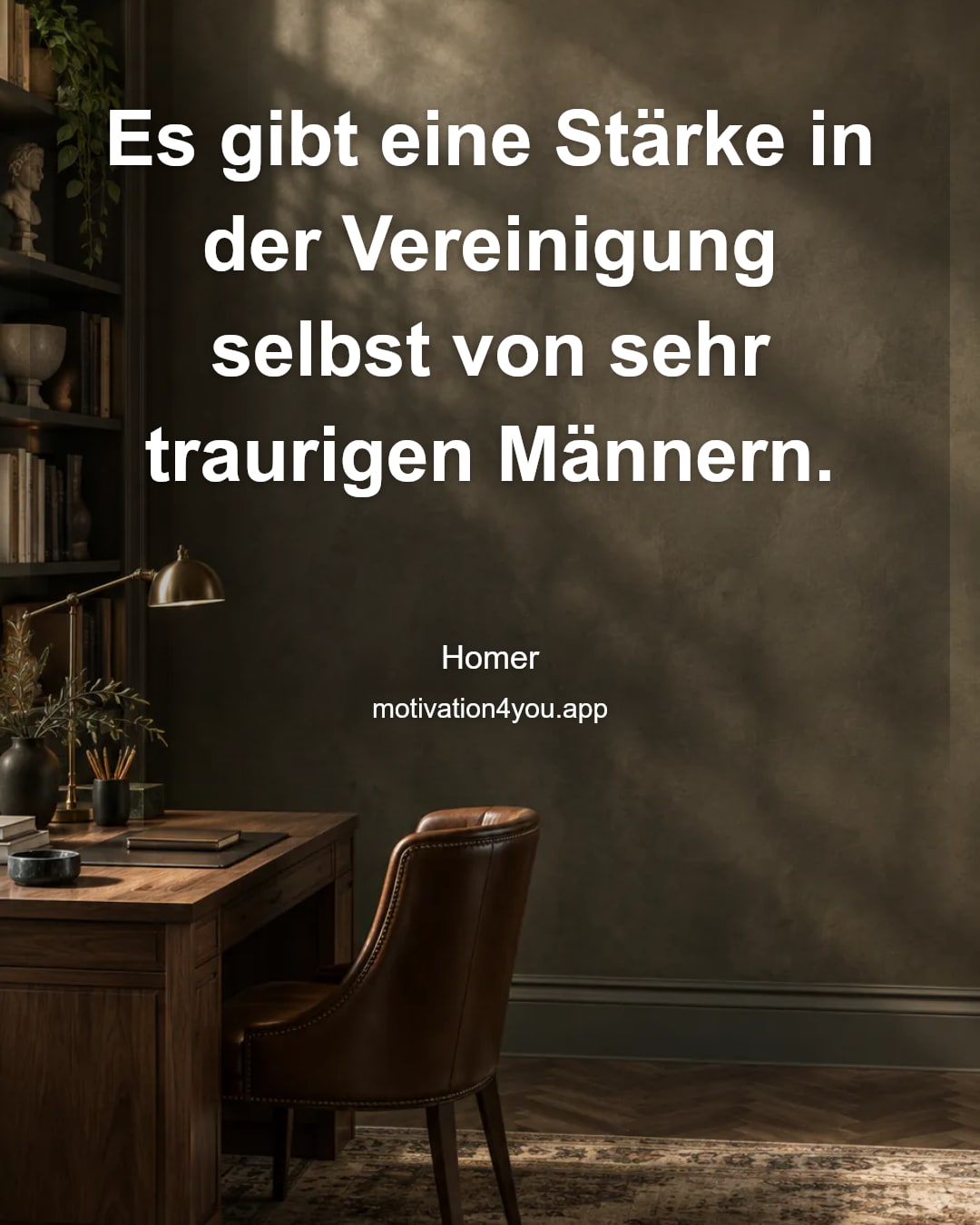 Es gibt eine Stärke in der Vereinigung selbst von sehr traurigen Männern.