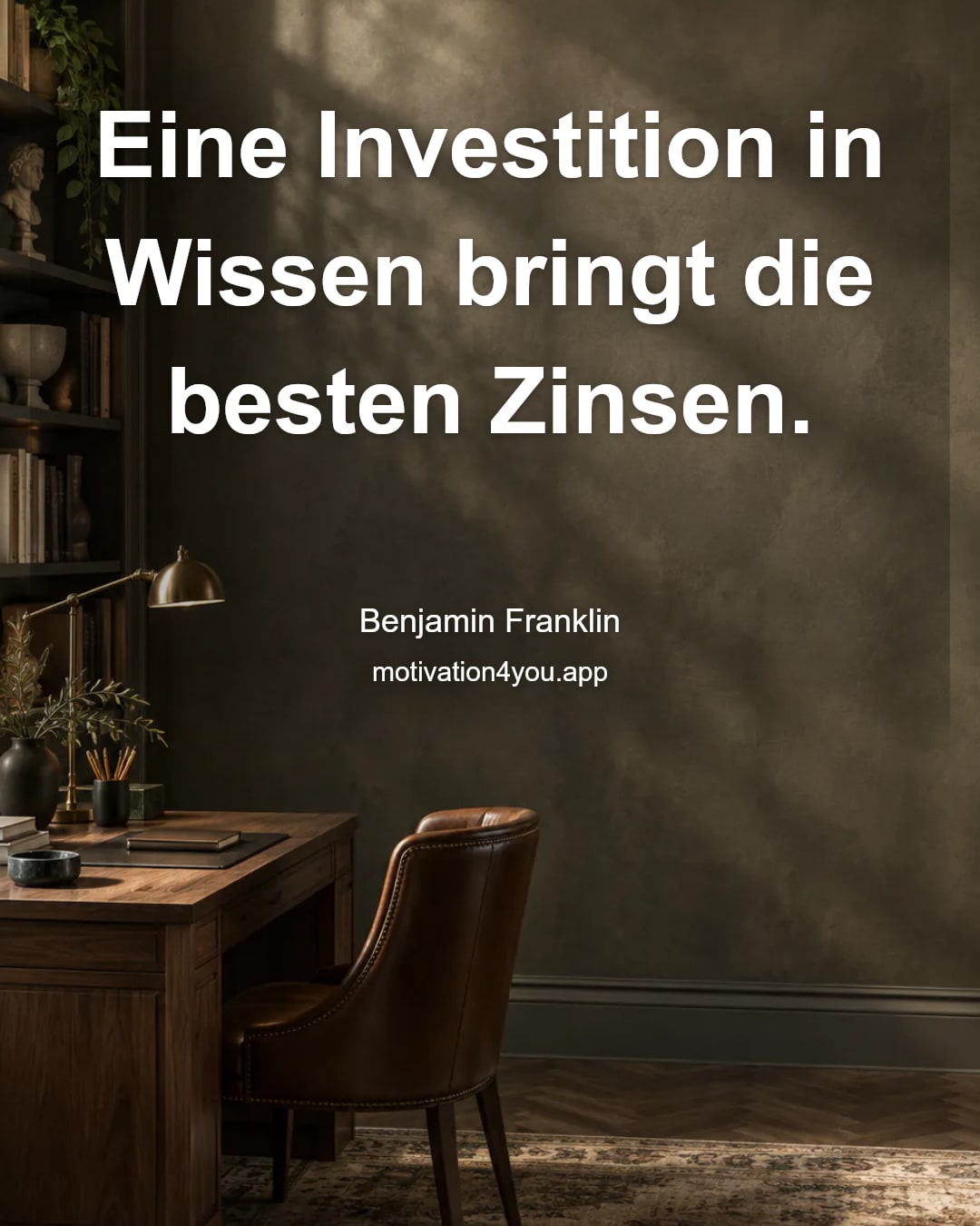 Eine Investition in Wissen bringt die besten Zinsen.