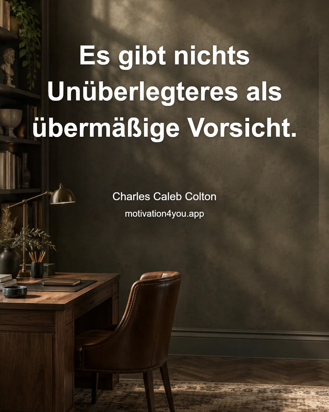 Es gibt nichts Unüberlegteres als übermäßige Vorsicht.