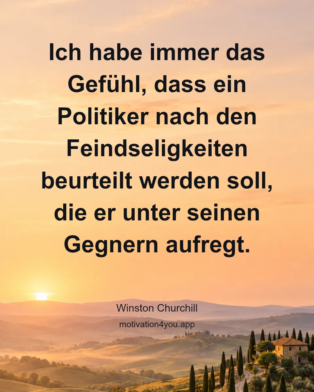 Ich habe immer das Gefühl, dass ein Politiker nach den Feindseligkeiten beurteilt werden soll, die er unter seinen Gegnern aufregt.
