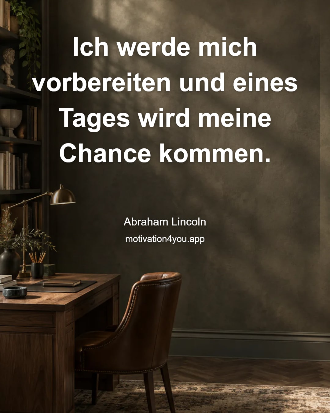Ich werde mich vorbereiten und eines Tages wird meine Chance kommen.
