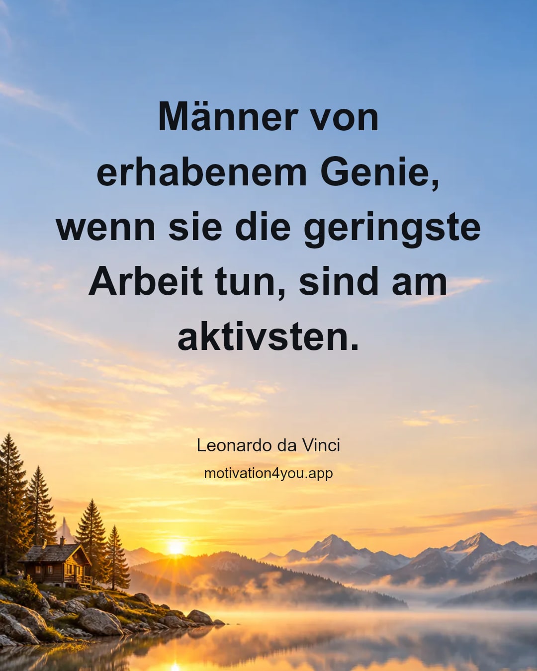 Männer von erhabenem Genie, wenn sie die geringste Arbeit tun, sind am aktivsten.
