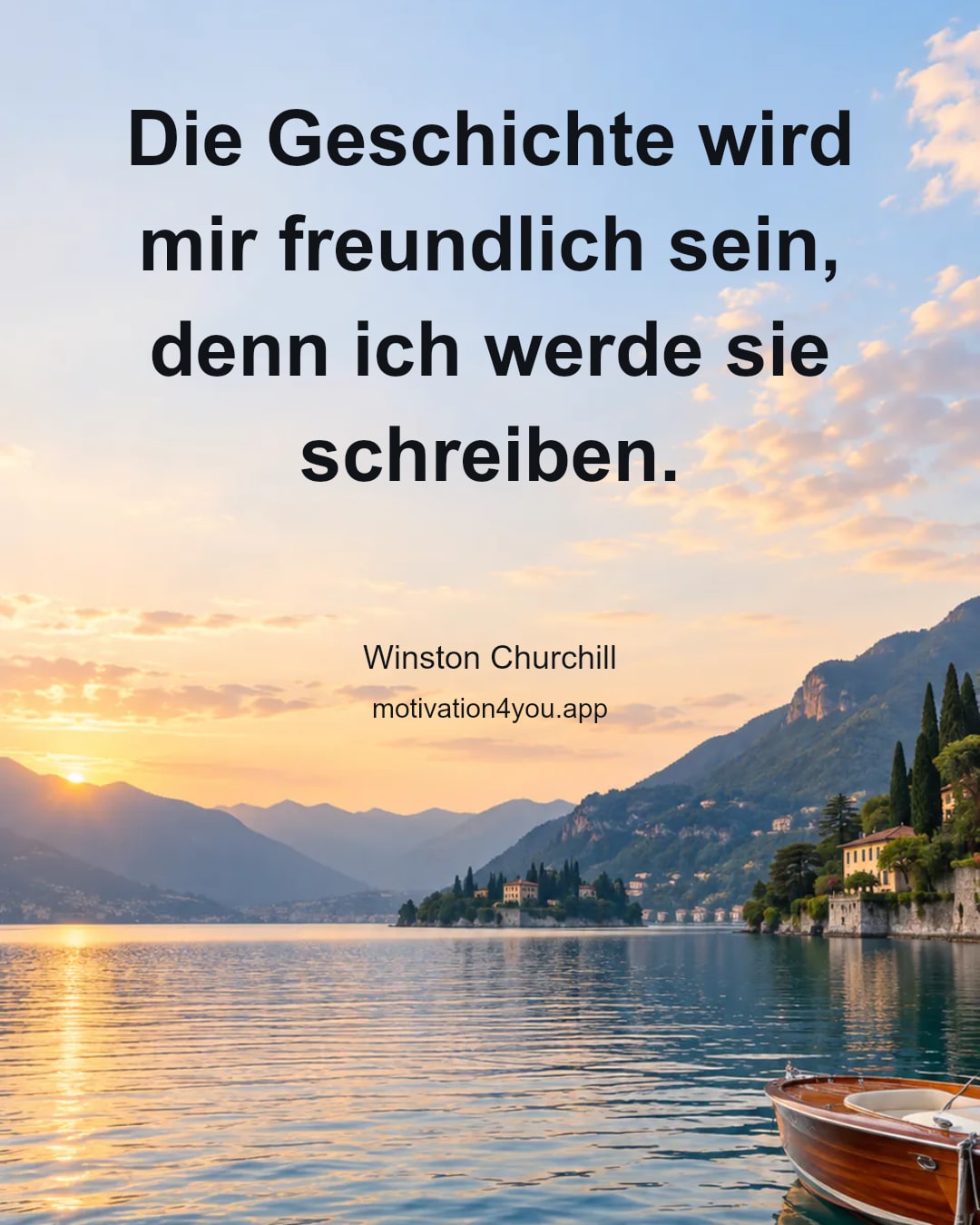 Die Geschichte wird mir freundlich sein, denn ich werde sie schreiben.